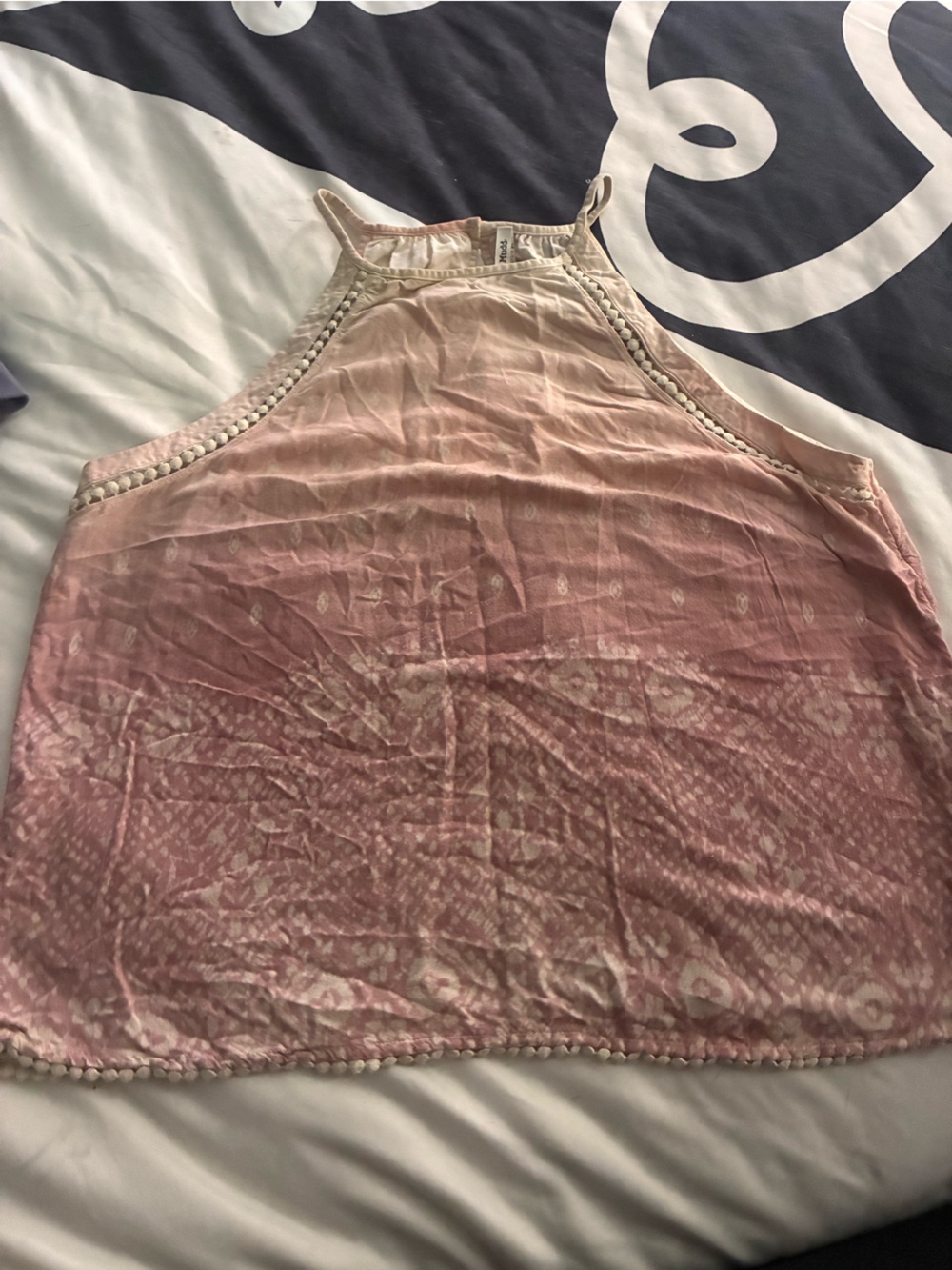 Mudd Pink Ombre Lace-Trim Bandeau Top